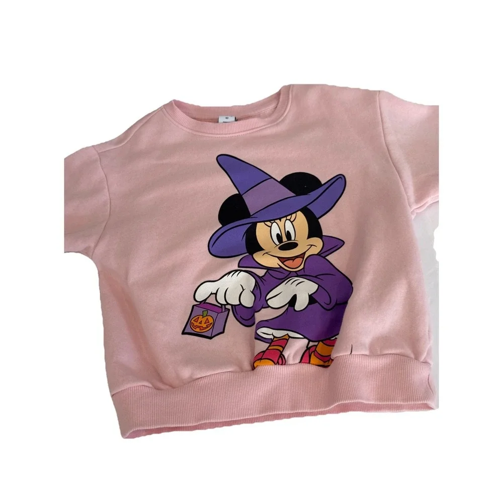 Old Navy Disney Pink Minnie Mouse Halloween Spooky Vibes L/S‎ Sweatshirt Size 4T